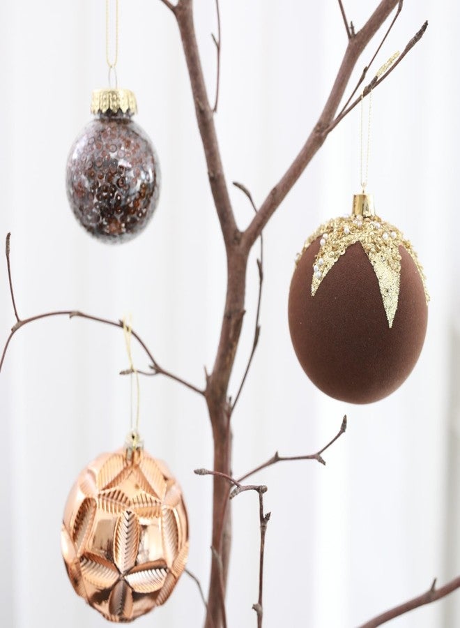 HipTree Christmas Tree Ornaments Decorations Set-12ct 3.14 Inch Copper Gold Velvet Ornaments for Christmas Tree Shatterproof Hanging Ball Ornament Bulk,Xmas Tree Tabletop Decorations for Holiday Decor - Image 4
